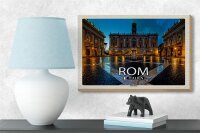 Holzschild Reise Rom Italien Kapitolsplatz Architektur 18x12 cm