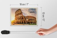 Holzschild Reise Rom Italien Kolosseum Architektur 18x12 cm