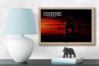 Holzschild Städte Bremen Deutschland Molenfeuer 18x12 cm Dekoration