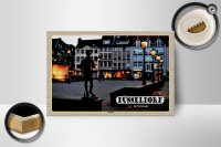 Holzschild Städte Düsseldorf Carlstadt Skulptur 18x12 cm Dekoration