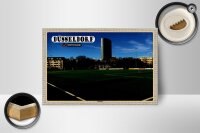 Holzschild Städte Düsseldorf Düsseltal Fußballplatz 18x12 cm