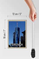 Holzschild Städte Frankfurt Main Tower Ausblick 12x18 cm Dekoration