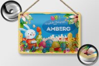 Blechschild Ostern Ostergrüße 18x12cm AMBERG...