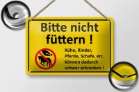Blechschild Warnschild 18x12cm Bitte nicht füttern