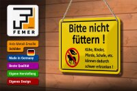 Blechschild Warnschild 18x12cm Bitte nicht füttern