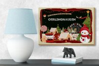 Holzschild Weihnachten Grüße aus OERLINGHAUSEN Geschenk Dekoration 18x12 cm