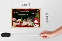 Holzschild Weihnachten Grüße aus RÖSRATH Geschenk Dekoration 18x12 cm