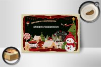 Holzschild Weihnachten Grüße aus SCHNEVERDINGEN Geschenk Dekoration 18x12 cm