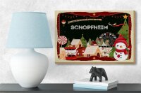 Holzschild Weihnachten Grüße SCHOPFHEIM Geschenk Dekoration 18x12 cm