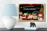 Holzschild Weihnachten Grüße SCHRAMBERG Geschenk Dekoration 18x12 cm