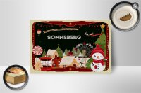 Holzschild Weihnachten Grüße SONNEBERG Geschenk Dekoration 18x12 cm