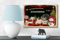 Holzschild Weihnachten Grüße SONNEBERG Geschenk Dekoration 18x12 cm