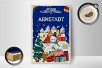 Holzschild Weihnachtsgrüße ARNSTADT Geschenk Dekoration 12x18 cm