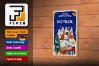 Holzschild Weihnachtsgrüße BAD VILBEL Geschenk Dekoration 12x18 cm