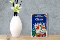 Holzschild Weihnachtsgrüße CHAM Geschenk Fest Dekoration 12x18 cm