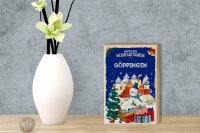 Holzschild Weihnachtsgrüße GÖPPINGEN Geschenk Dekoration 12x18 cm