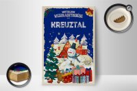 Holzschild Weihnachtsgrüße KREUZTAL Geschenk Dekoration 12x18 cm