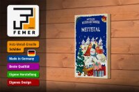 Holzschild Weihnachtsgrüße NETTETAL Geschenk Dekoration 12x18 cm