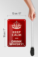 Blechschild Alkohol 12x18cm Keep Calm & Drink Whisky