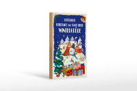 Holzschild liebe Wintergrüße Weihnachtsgrüße Geschenk 12x18 cm