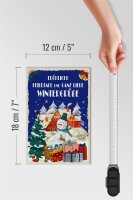 Holzschild liebe Wintergrüße Weihnachtsgrüße Geschenk 12x18 cm