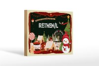 Holzschild Weihnachten Grüße aus Rethen/L Geschenk Dekoration 18x12 cm