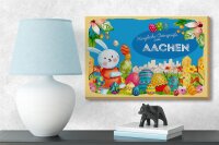 Holzschild Ostern Ostergrüße 18x12 cm AACHEN Geschenk Dekoration Fest