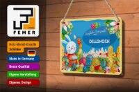 Blechschild Ostern Ostergrüße 18x12cm DILLINGEN Geschenk Deko
