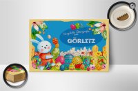 Holzschild Ostern Ostergrüße 18x12 cm GÖRLITZ Geschenk Dekoration