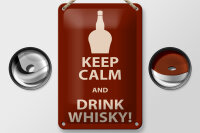 Blechschild Alkohol 12x18cm Keep Calm and Drink Whisky