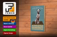Holzschild Spruch 12x18cm Dalmatian Hund active and easy