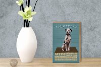 Holzschild Spruch 12x18cm Dalmatian Hund active and easy