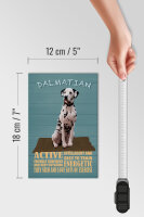 Holzschild Spruch 12x18cm Dalmatian Hund active and easy