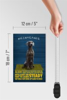 Holzschild Spruch 12x18cm Weimaraner Hund alert and steady