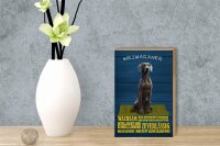Holzschild Spruch 12x18cm Weimaraner Hund wachsam schnell