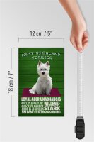 Holzschild Spruch 12x18cm West Highland Terrier Hund stark