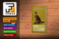 Holzschild Spruch 12x18cm Abyssinian Katze playful elegant