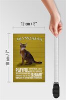 Holzschild Spruch 12x18cm Abyssinian Katze playful elegant