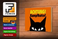 Holzschild Spruch 18x12cm Achtung Kampfkatze Katze