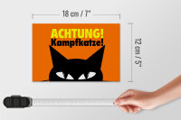 Holzschild Spruch 18x12cm Achtung Kampfkatze Katze