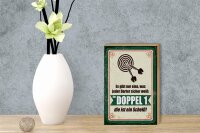 Holzschild Spruch 12x18 cm jeder Darter weiß die Doppel 1 ist Scheiß