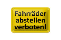 Blechschild Hinweis 18x12cm Fahrräder abstellen...