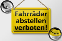 Blechschild Hinweis 18x12cm Fahrräder abstellen...
