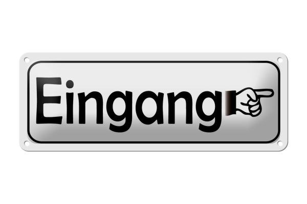 Blechschild Eingang rechts 27x10cm Pfeilwegweiser Dekoration