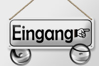 Blechschild Eingang rechts 27x10cm Pfeilwegweiser Dekoration