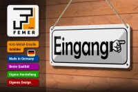 Blechschild Eingang rechts 27x10cm Pfeilwegweiser Dekoration