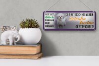 Blechschild Spruch 27x10cm Bolonka Zwetna Hund gestreichelt Glück Dekoration