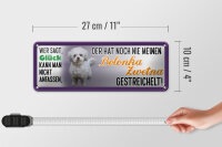 Blechschild Spruch 27x10cm Bolonka Zwetna Hund gestreichelt Glück Dekoration