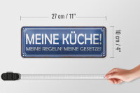 Blechschild Spruch 27x10cm meine Küche Regeln meine Gesetze Dekoration