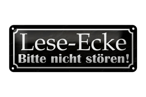 Blechschild Spruch 27x10cm Lese-Ecke bitte nicht stören Dekoration